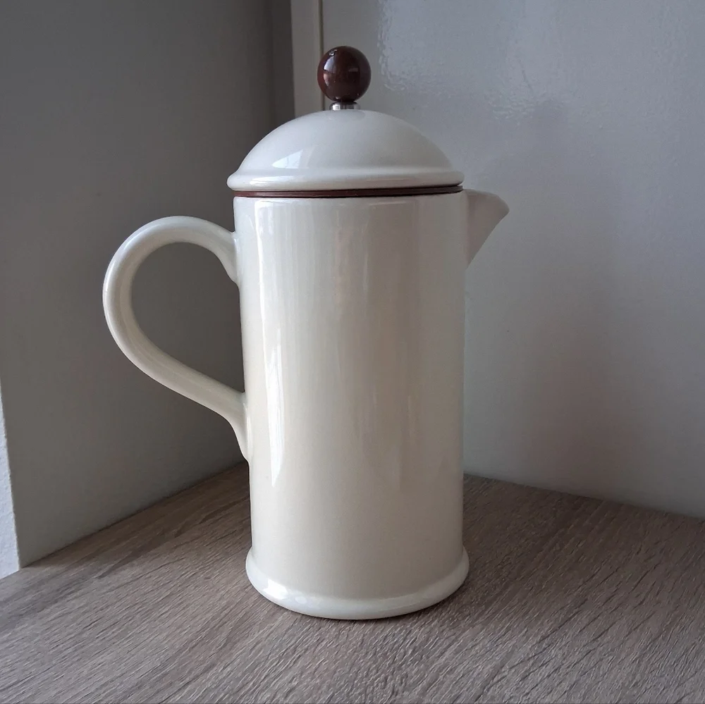 🌷 Crate & Barrel La Chocolatèrie Ceramic / Stoneware Hot Chocolate French Press